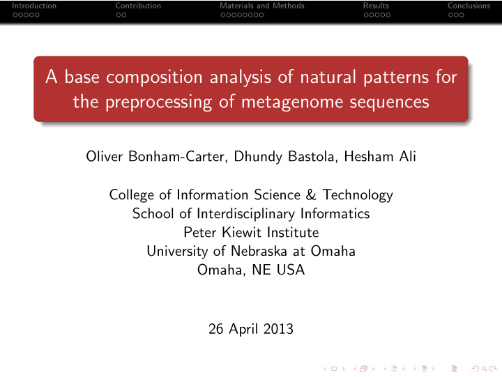 a base composition analysis of natural patterns for the