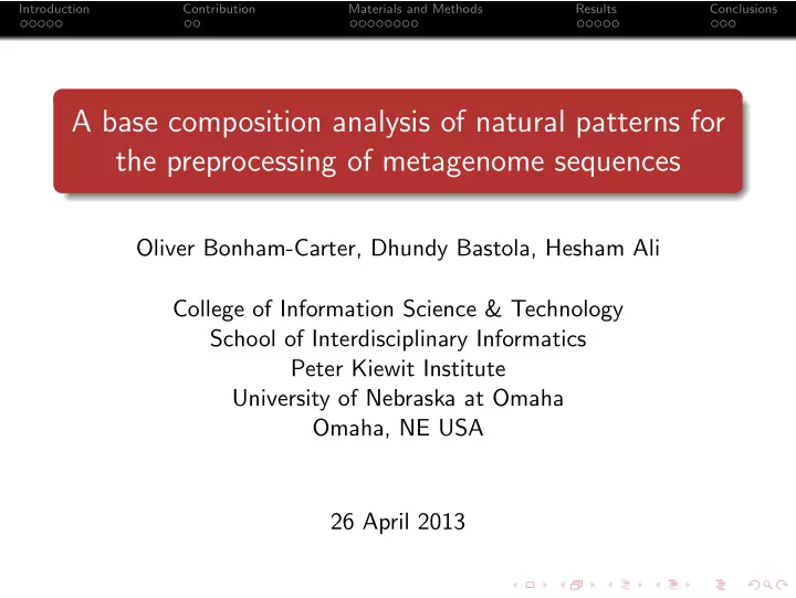 a base composition analysis of natural patterns for the