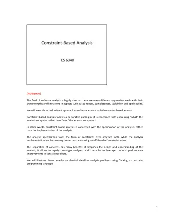 1    Designing   an   efficient   program   analysis   is   a   challenging