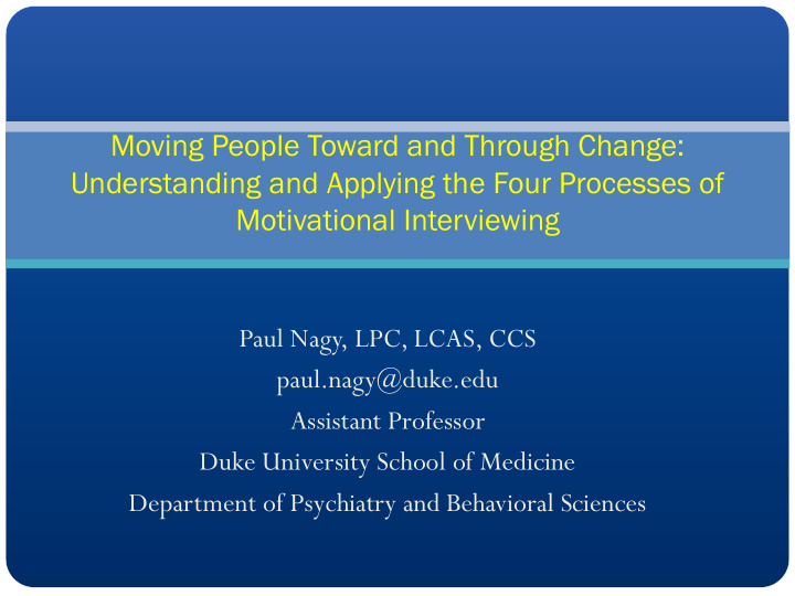 moving people toward and through change