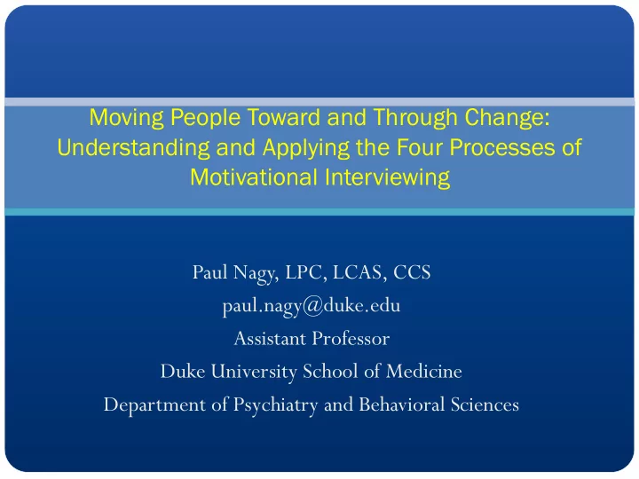 moving people toward and through change