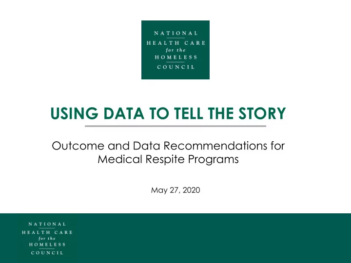 using data to tell the story