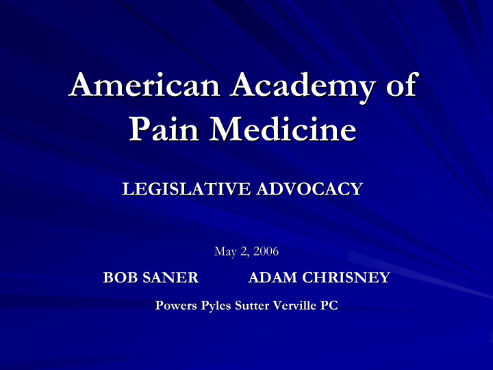 american academy of american academy of pain medicine
