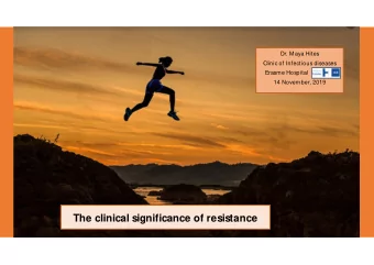 The clinical significance of resistance  No conflicts of interest    M oderator on a  session on