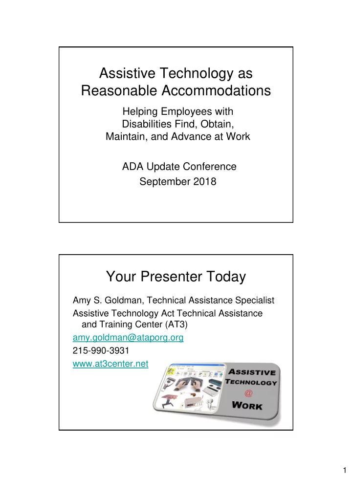 assistive technology as reasonable accommodations