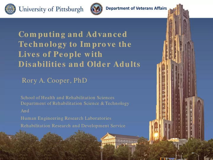 com puting and advanced technology to im prove the lives