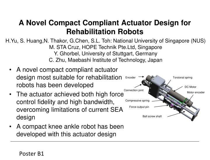 a novel compact compliant actuator design for