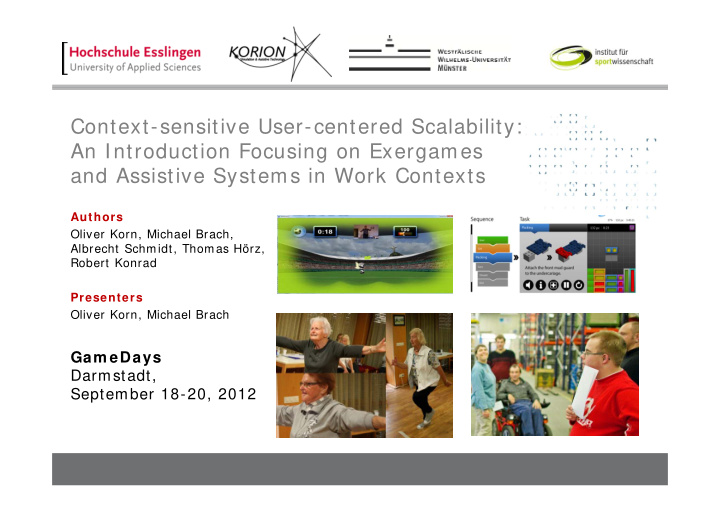 context sensitive user centered scalability an