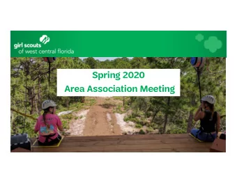 Spring 2020  Area Association Meeting  1  Membership  2  Membership Update  Girl Membership Goal