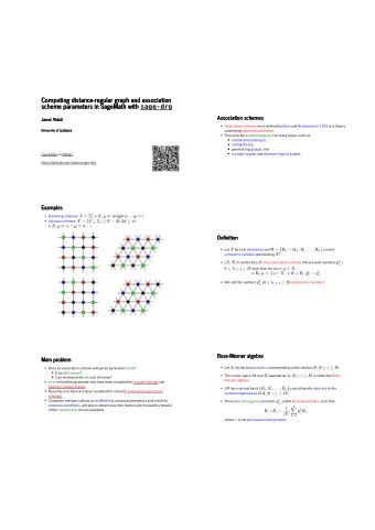 Computing distance-regular graph and association  Computing distance-regular graph and association