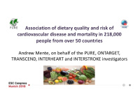 association of dietary quality and risk of cardiovascular