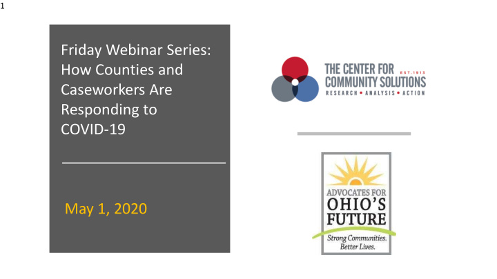 friday webinar series how counties and caseworkers are