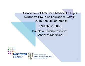 Association of American Medical Colleges Northeast Group on Educational Affairs 2018 Annual