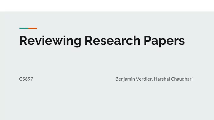 reviewing research papers
