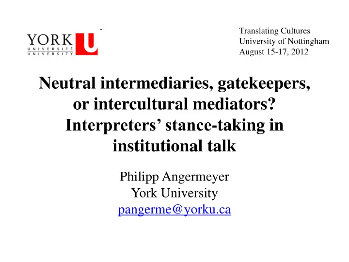 interpreters stance taking in