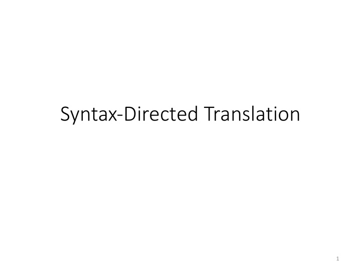 syntax directed translation