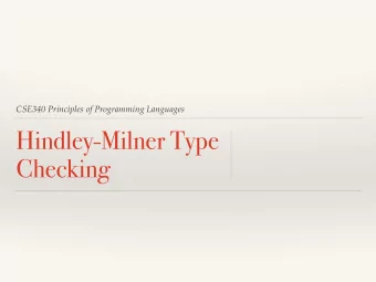 Hindley-Milner Type  Checking  Automatic Type Inference  What can be inferred about type of f or x