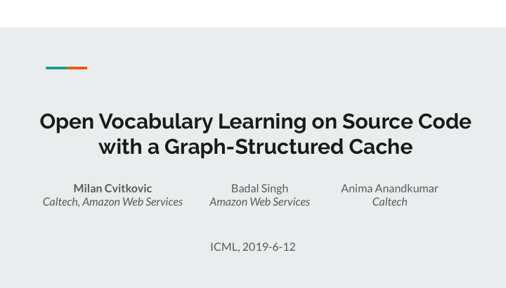 open vocabulary learning on source code with a graph
