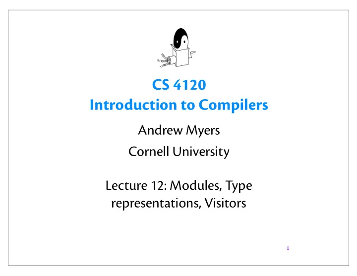 cs 4120 introduction to compilers