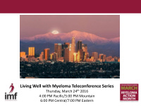 living well with myeloma teleconference series