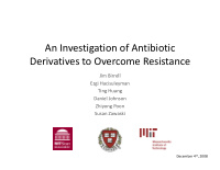 an investigation of antibiotic g derivatives to overcome