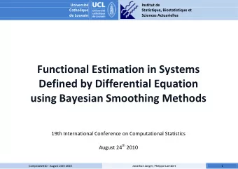 Functional Estimation in Systems  Defined by Differential Equation  using Bayesian Smoothing