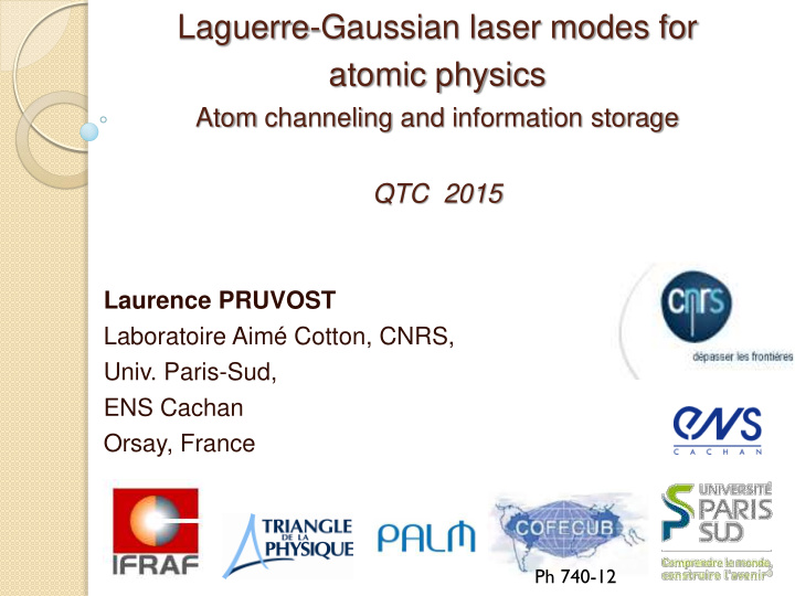 laguerre gaussian laser modes for