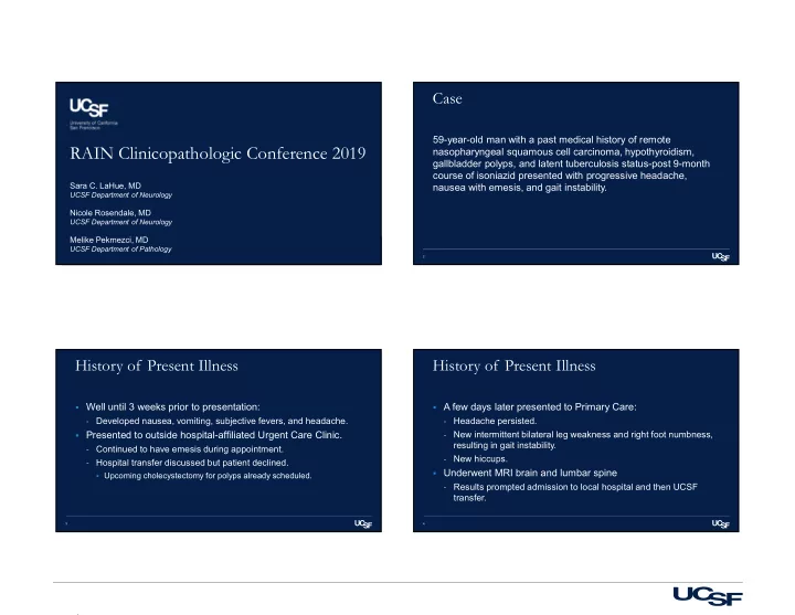 rain clinicopathologic conference 2019