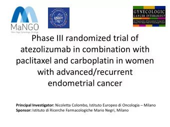 Phase III randomized trial of  atezolizumab in combination with  paclitaxel and carboplatin in
