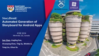 StoryDroid :  Automated Generation of  Storyboard for Android Apps  ICSE 2019  Montral, QC,
