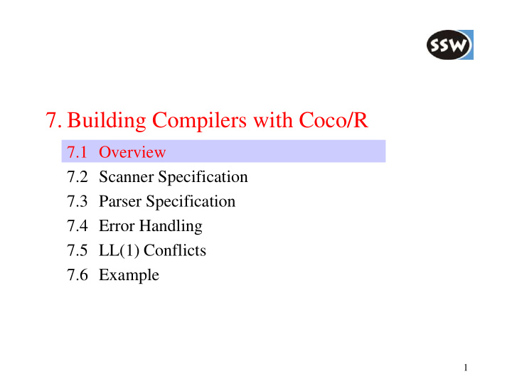 7 building compilers with coco r