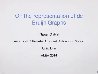 On the representation of de  Bruijn Graphs  Rayan Chikhi  joint work with P  . Medvedev, A.