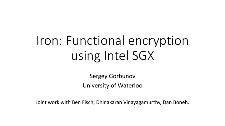 using intel sgx