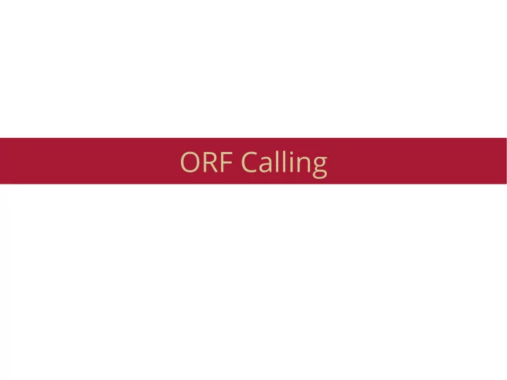 orf calling