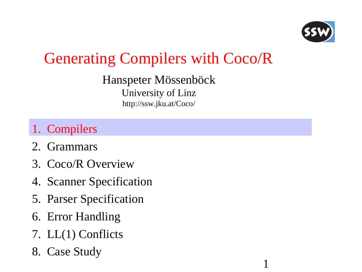 generating compilers with coco r