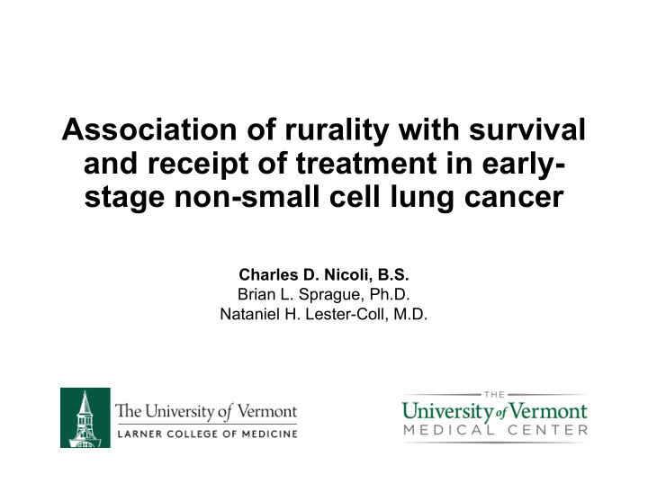 association of rurality with survival and receipt of