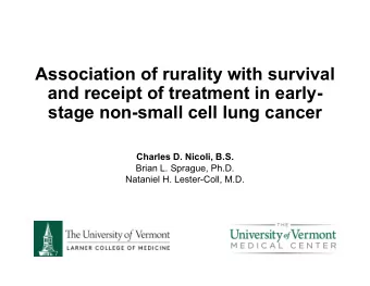 Association of rurality with survival  and receipt of treatment in early-  stage non-small cell