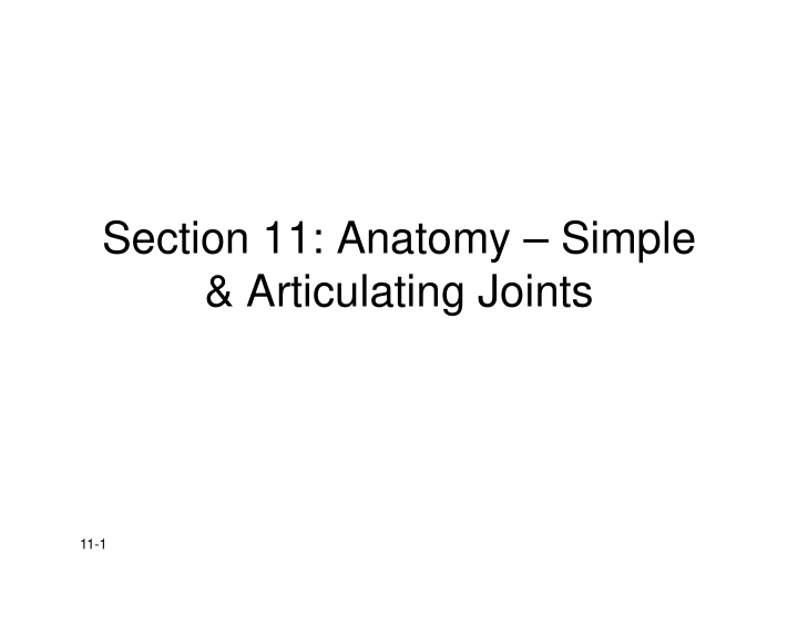 section 11 anatomy simple articulating joints