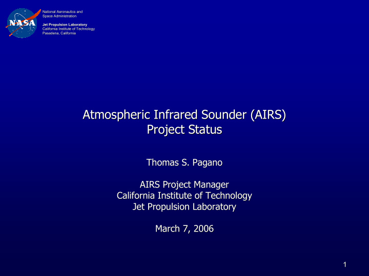 atmospheric infrared sounder airs atmospheric infrared