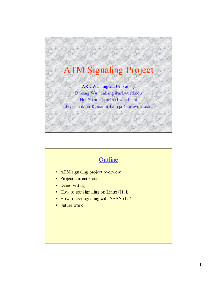 atm signaling project