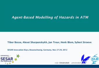 Tibor Bosse, Alexei Sharpanskykh, Jan Treur, Henk Blom, Sybert Stroeve  SESAR Innovation Days,