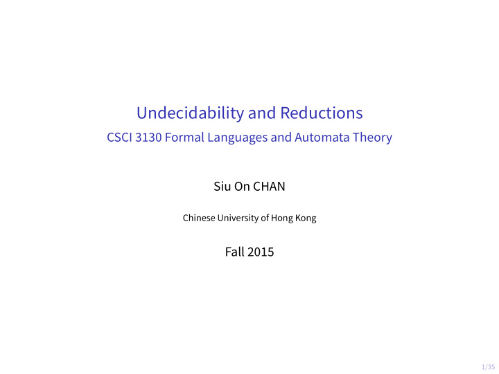 undecidability and reductions