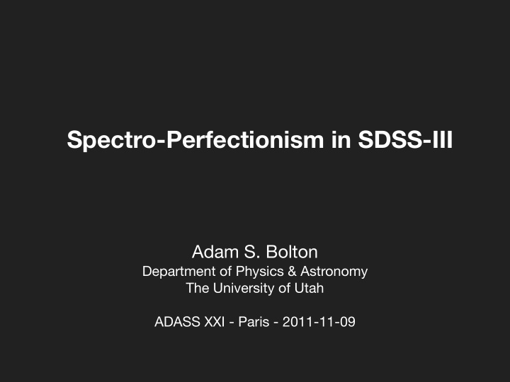 spectro perfectionism in sdss iii