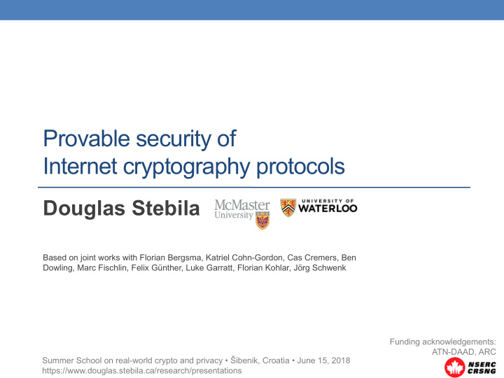 provable security of internet cryptography protocols