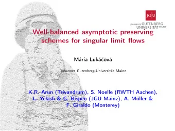 Well-balanced asymptotic preserving  schemes for singular limit flows  Mria Lukov  Johannes