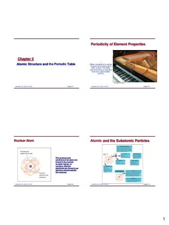 1  Isotopes and their Abundances  Mendeleev the Founder of Periodic Table    Mendeleev