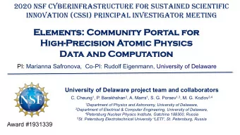 Elem  emen  ents  ts: C  Commu  mmunity  ty Por  ortal f  for  or  High-Precis  cision  ion Atom