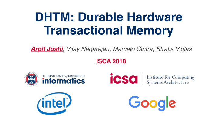 dhtm durable hardware transactional memory