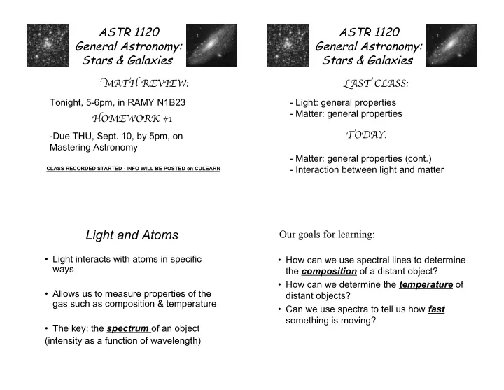 light and atoms