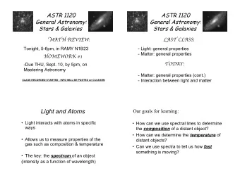 Light and Atoms  Our goals for learning:   Light interacts with atoms in specific   How can